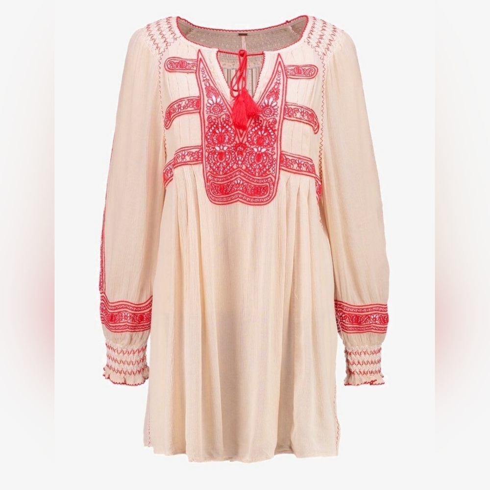 NWOT Free People Wind Willow Mini Peasant Dress Size Small - Picture 4 of 4